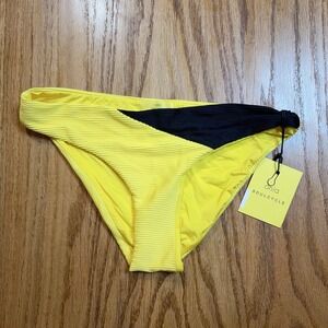 Onia SoulCycle Lily Swim Bottom Women's Medium Yellow Black Colorblock NWT